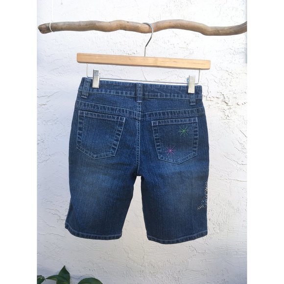 Denim Bermuda Shorts w Sparkly Butterfly (Girls 10) - Picture 4 of 5